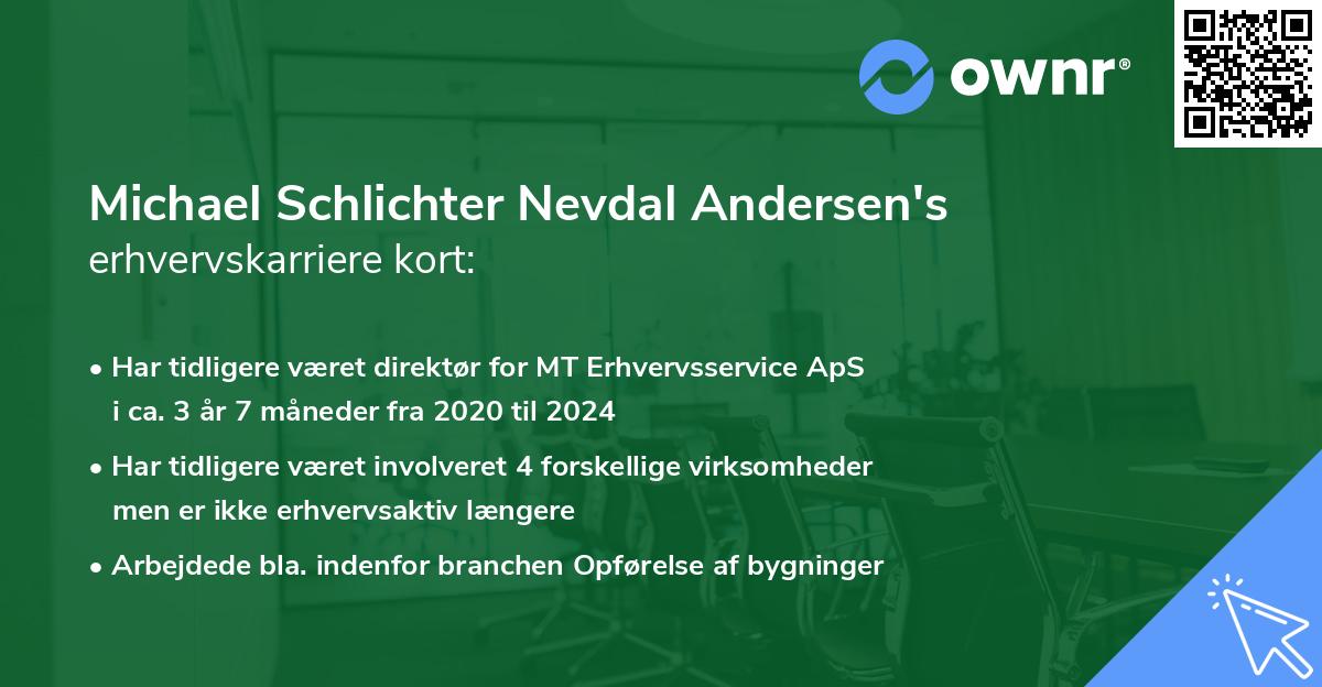 Michael Schlichter Nevdal Andersen's erhvervskarriere kort