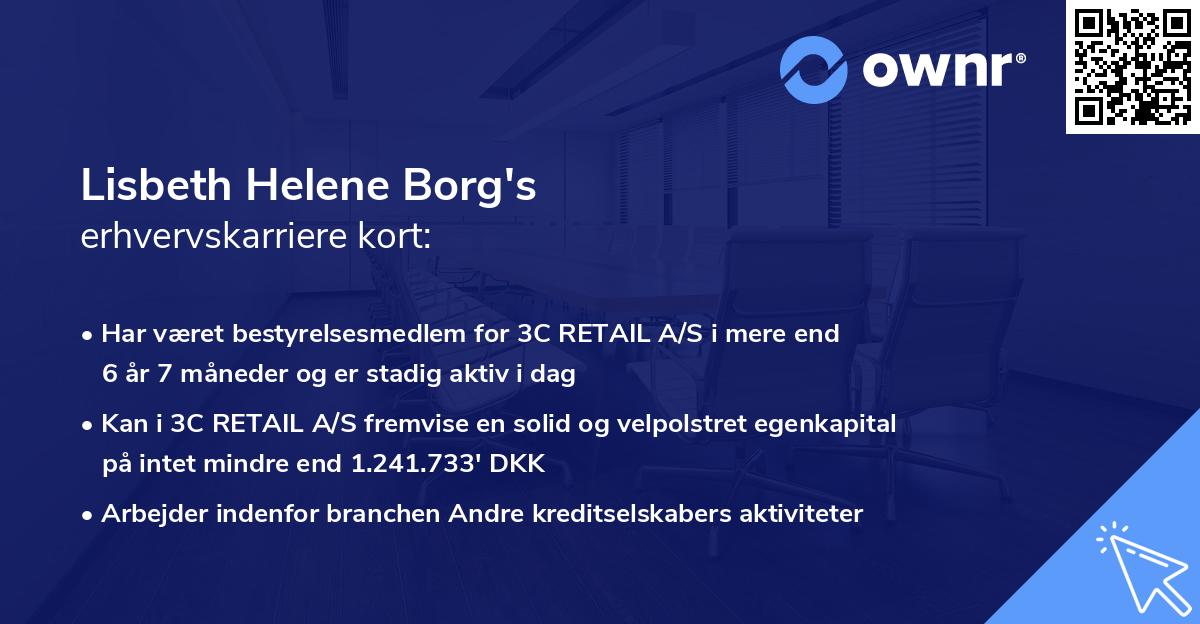 Lisbeth Helene Borg's erhvervskarriere kort