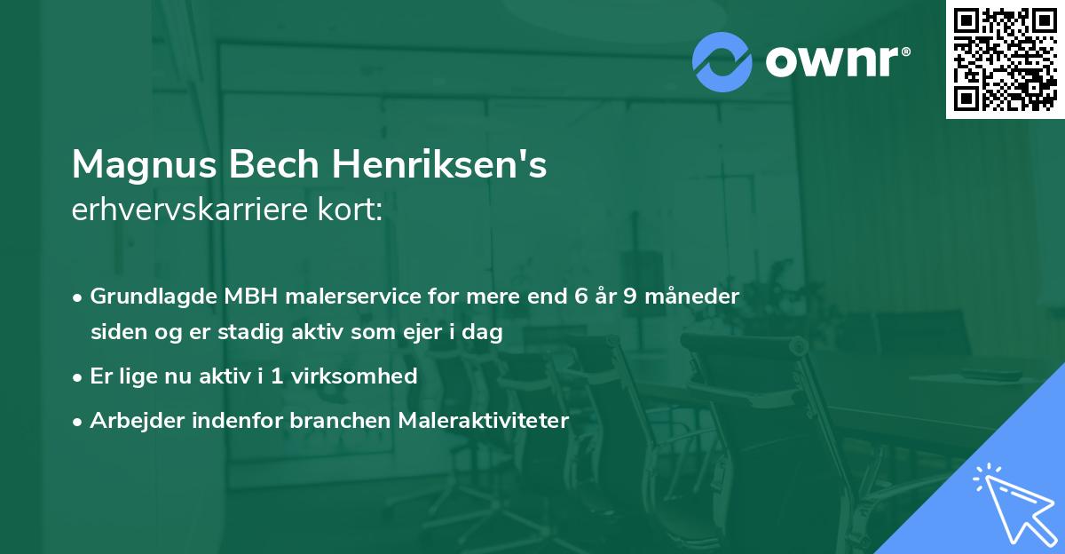 Magnus Bech Henriksen's erhvervskarriere kort