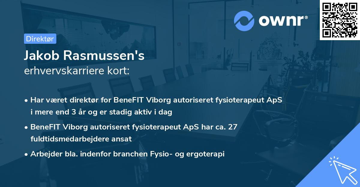 Jakob Rasmussen's erhvervskarriere kort