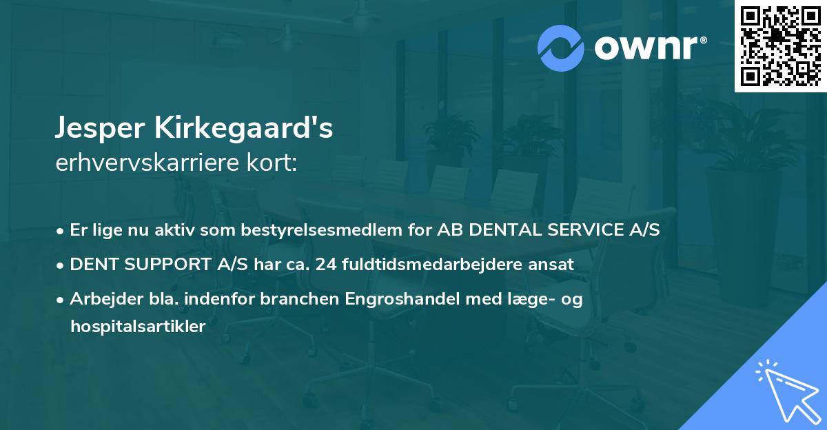 Jesper Kirkegaard's erhvervskarriere kort
