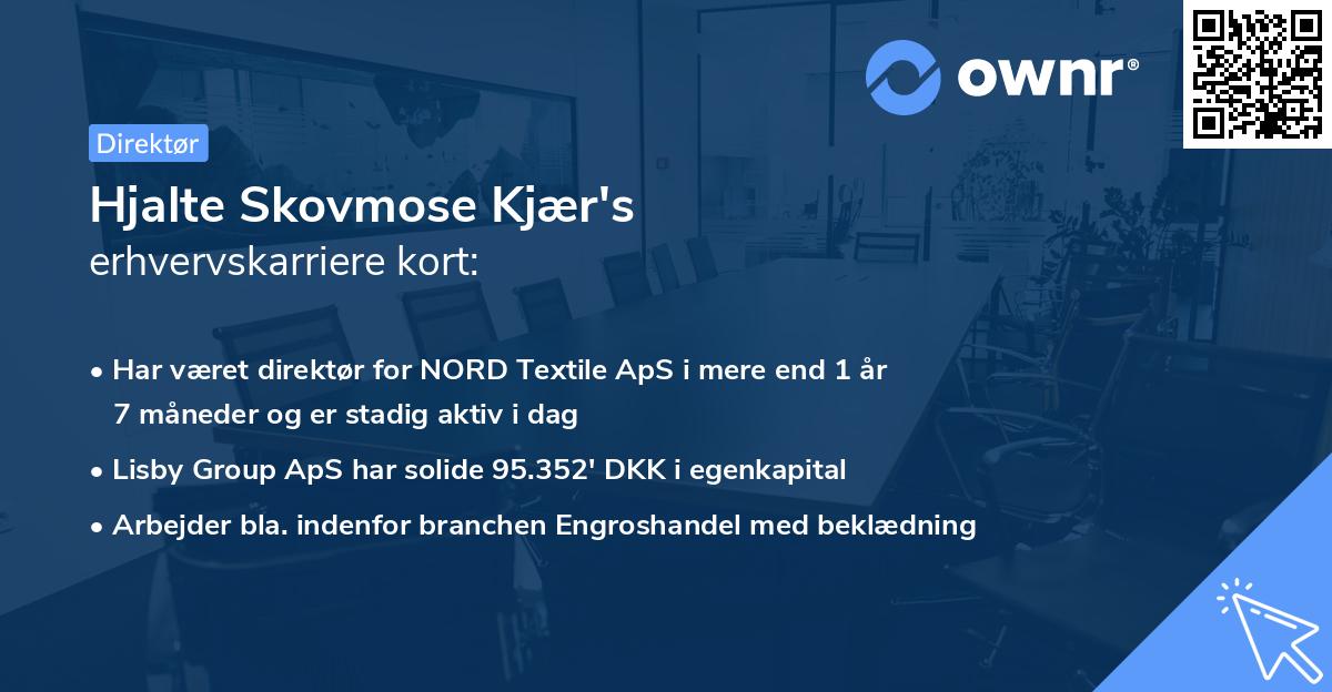 Hjalte Skovmose Kjær's erhvervskarriere kort