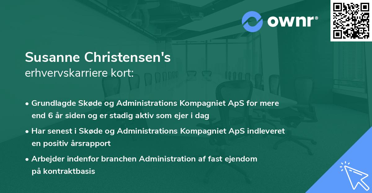 Susanne Christensen's erhvervskarriere kort