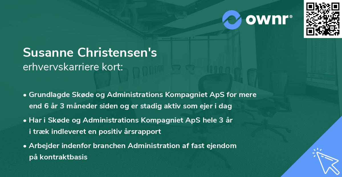 Susanne Christensen's erhvervskarriere kort