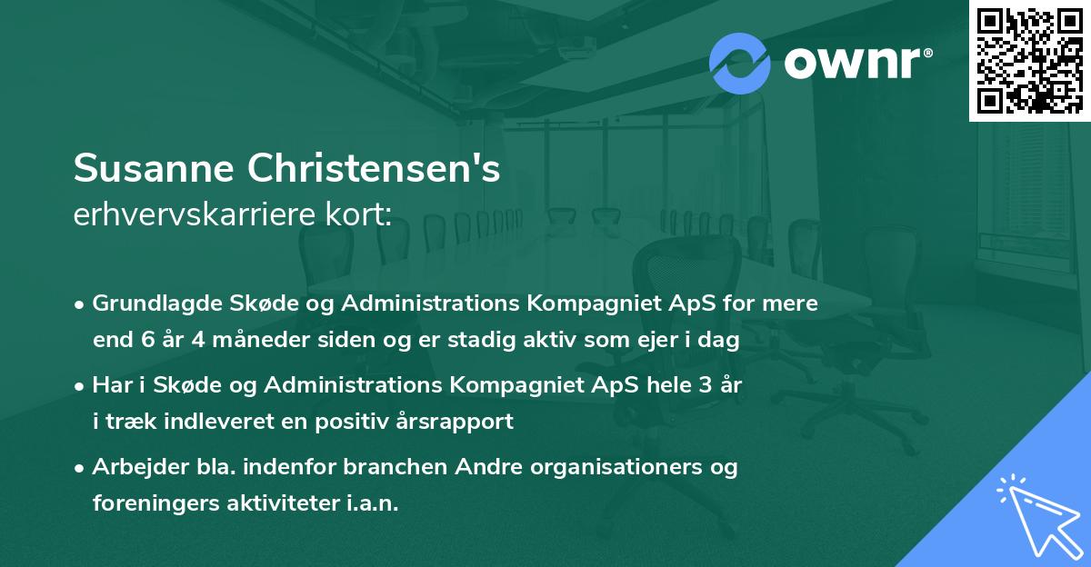 Susanne Christensen's erhvervskarriere kort