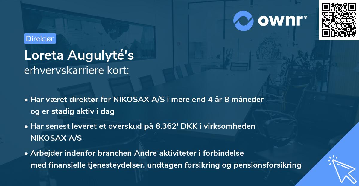 Loreta Augulyté's erhvervskarriere kort