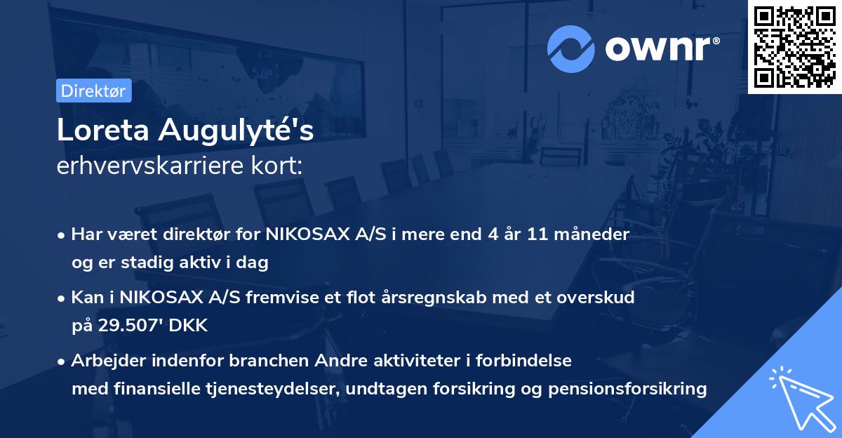 Loreta Augulyté's erhvervskarriere kort