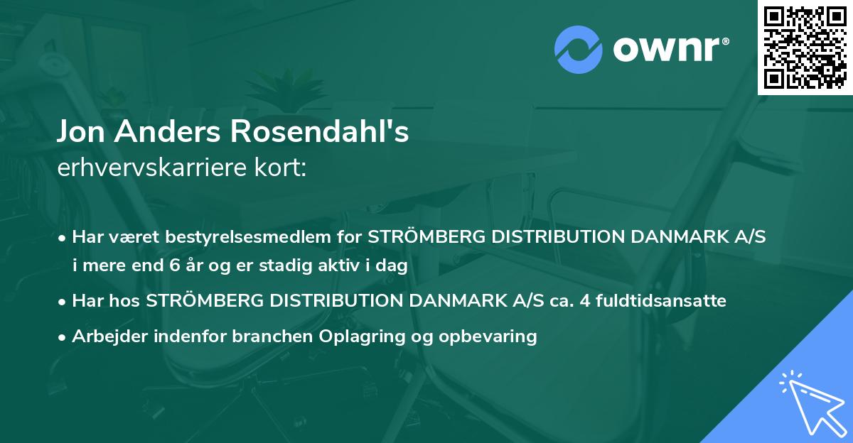 Jon Anders Rosendahl's erhvervskarriere kort