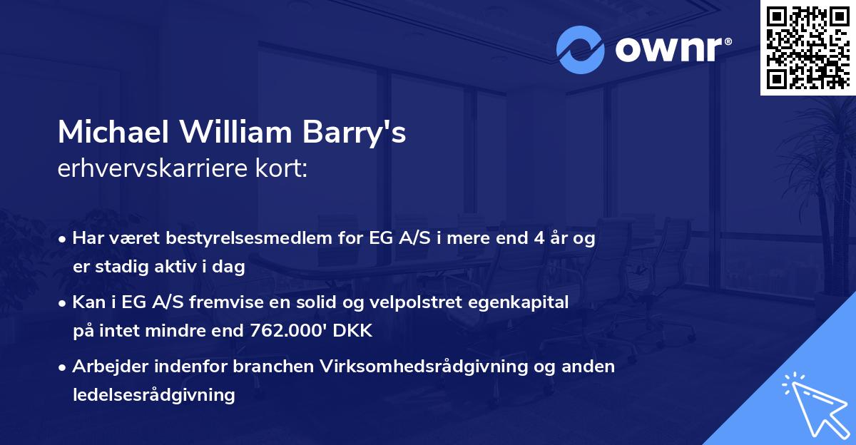 Michael William Barry's erhvervskarriere kort