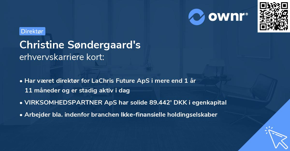 Christine Søndergaard's erhvervskarriere kort