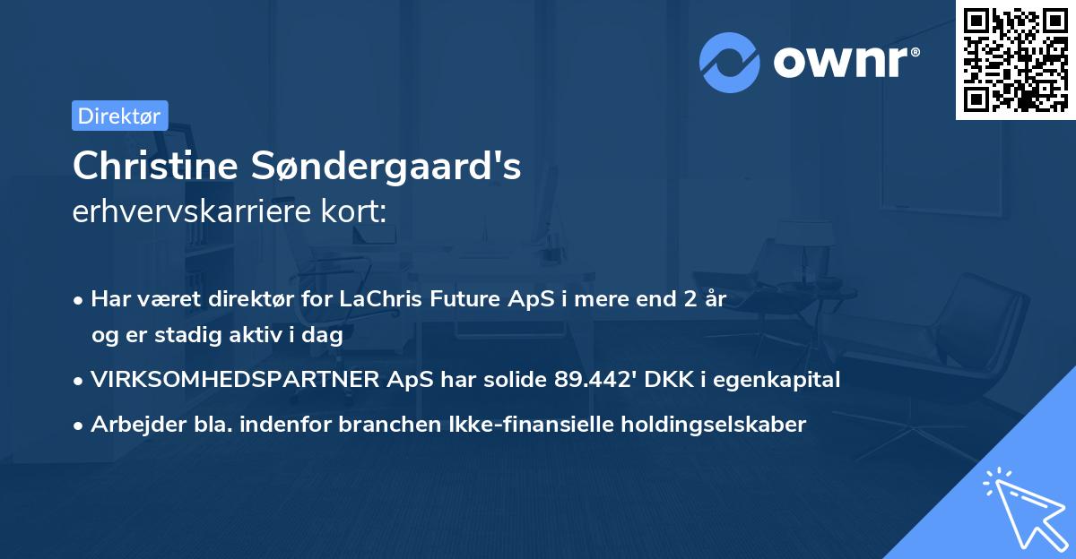 Christine Søndergaard's erhvervskarriere kort