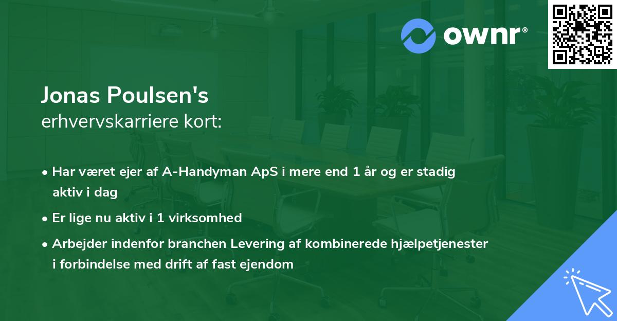Jonas Poulsen's erhvervskarriere kort