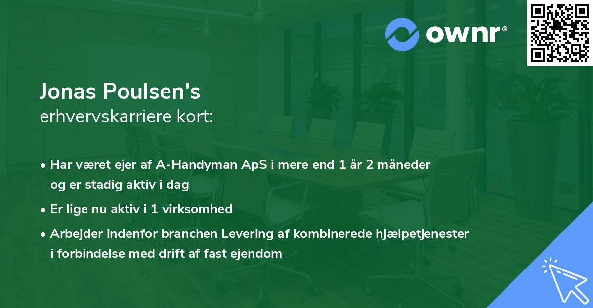 Jonas Poulsen's erhvervskarriere kort