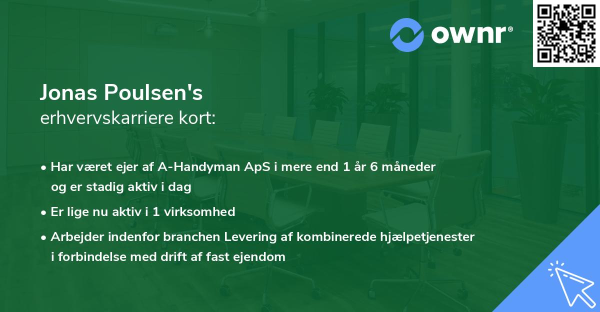 Jonas Poulsen's erhvervskarriere kort