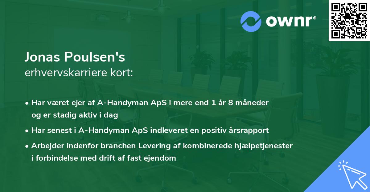 Jonas Poulsen's erhvervskarriere kort
