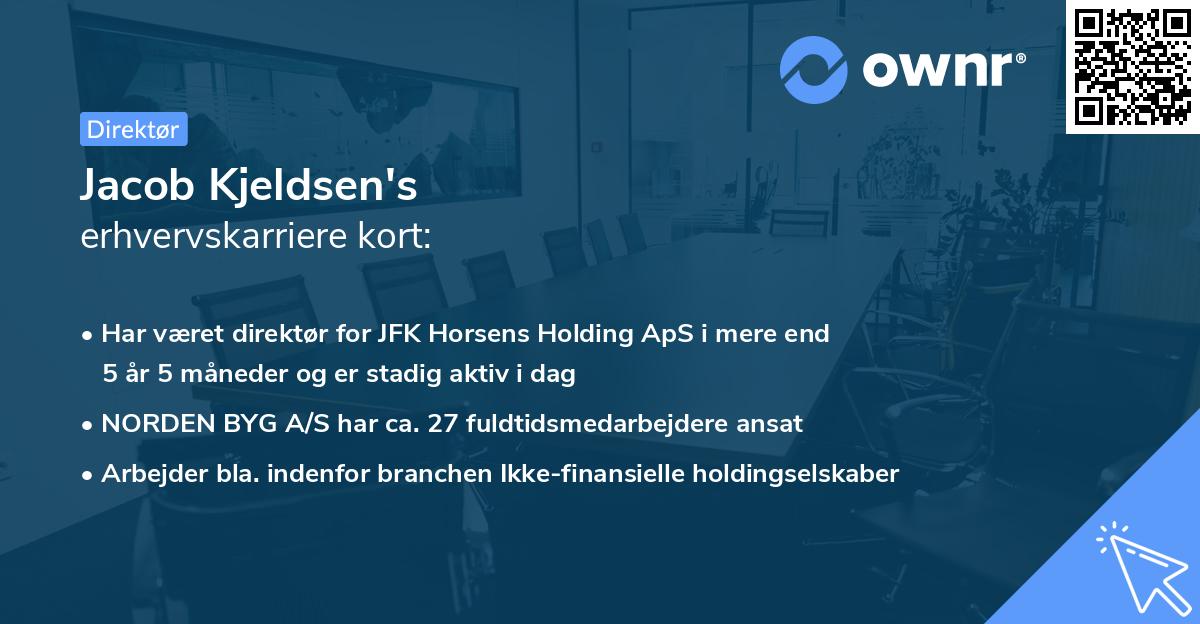 Jacob Kjeldsen's erhvervskarriere kort