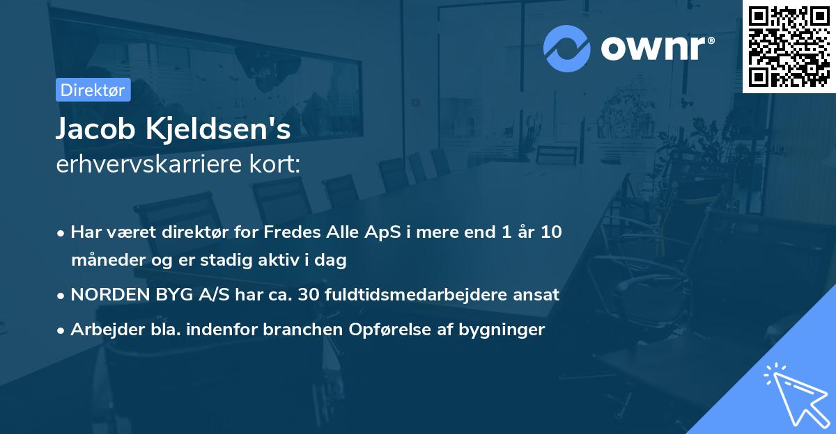 Jacob Kjeldsen's erhvervskarriere kort