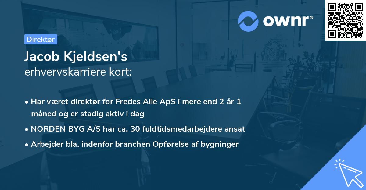 Jacob Kjeldsen's erhvervskarriere kort