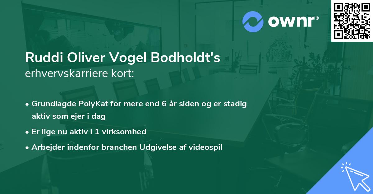 Ruddi Oliver Vogel Bodholdt's erhvervskarriere kort