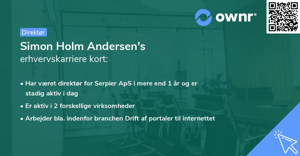 Simon Holm Andersen's erhvervskarriere kort