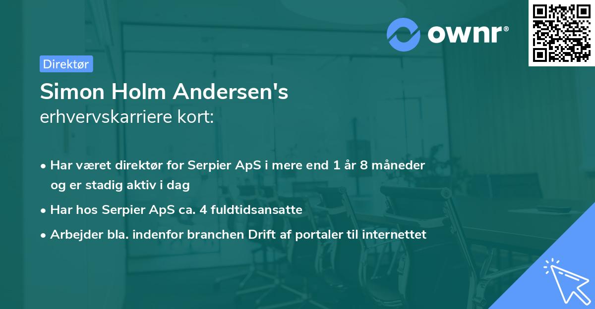 Simon Holm Andersen's erhvervskarriere kort