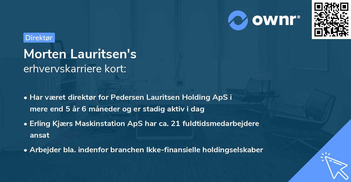 Morten Lauritsen's erhvervskarriere kort