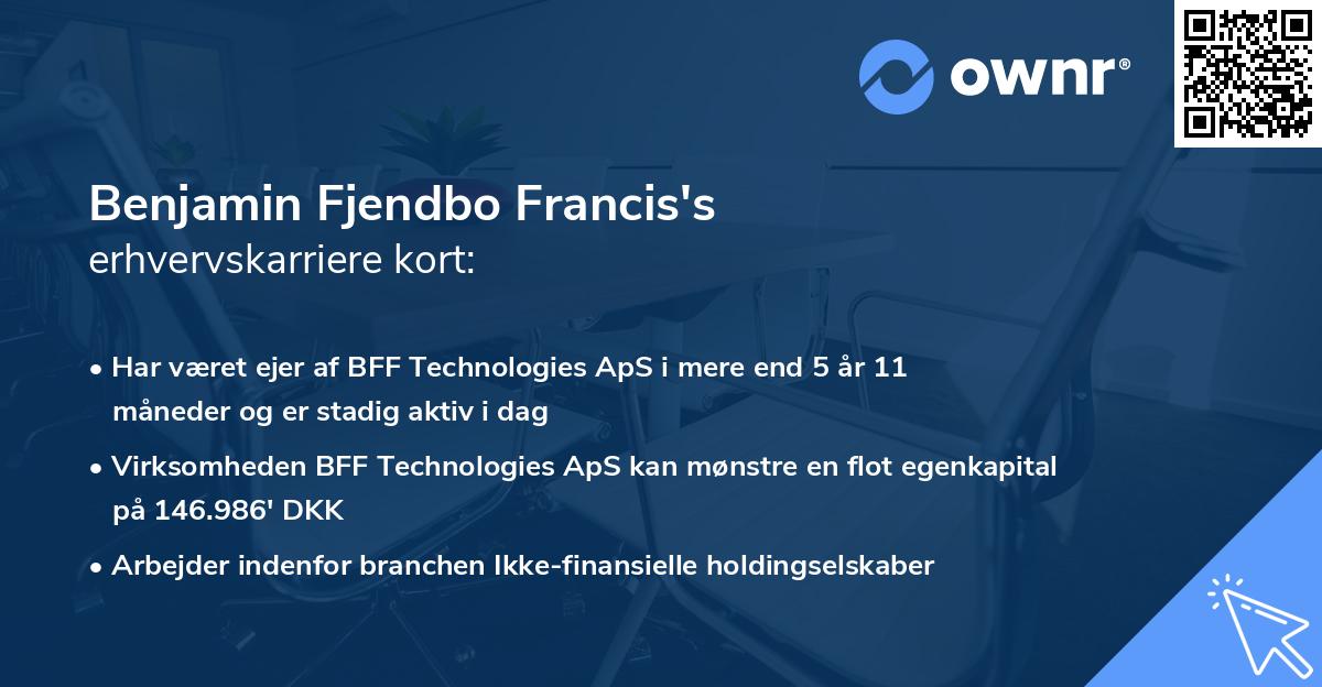 Benjamin Fjendbo Francis's erhvervskarriere kort