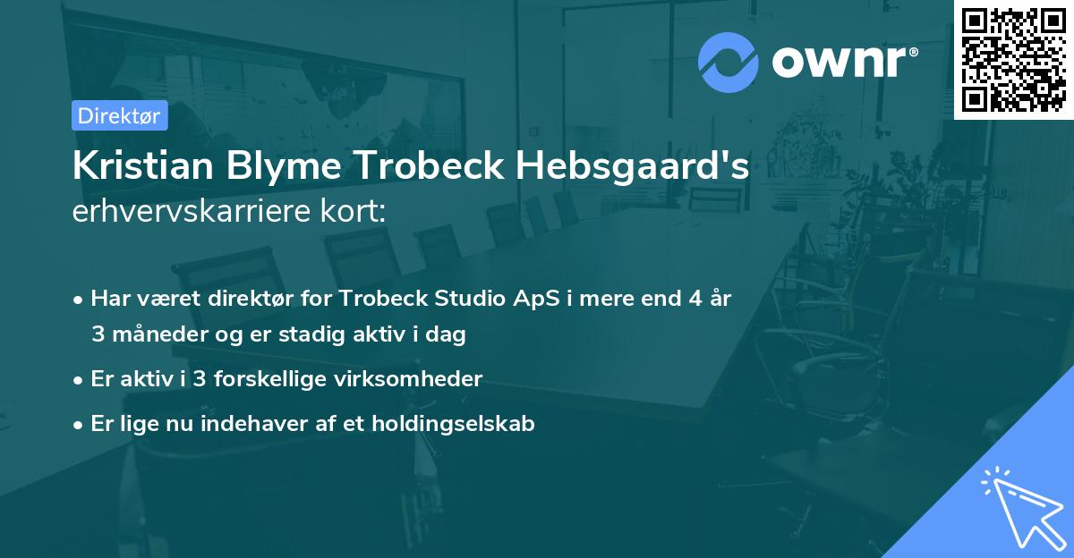 Kristian Blyme Trobeck Hebsgaard's erhvervskarriere kort