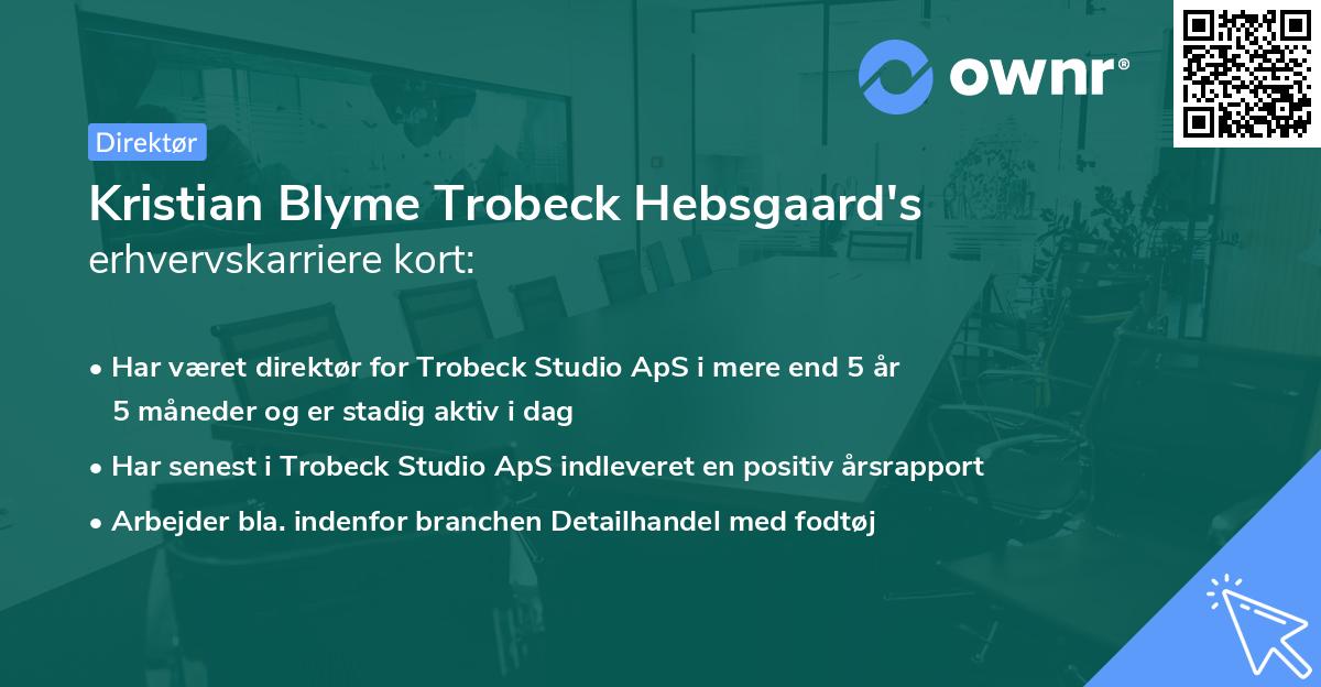 Kristian Blyme Trobeck Hebsgaard's erhvervskarriere kort