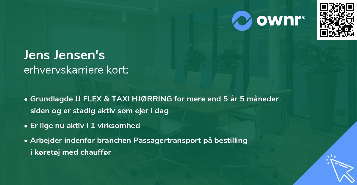 Jens Jensen's erhvervskarriere kort