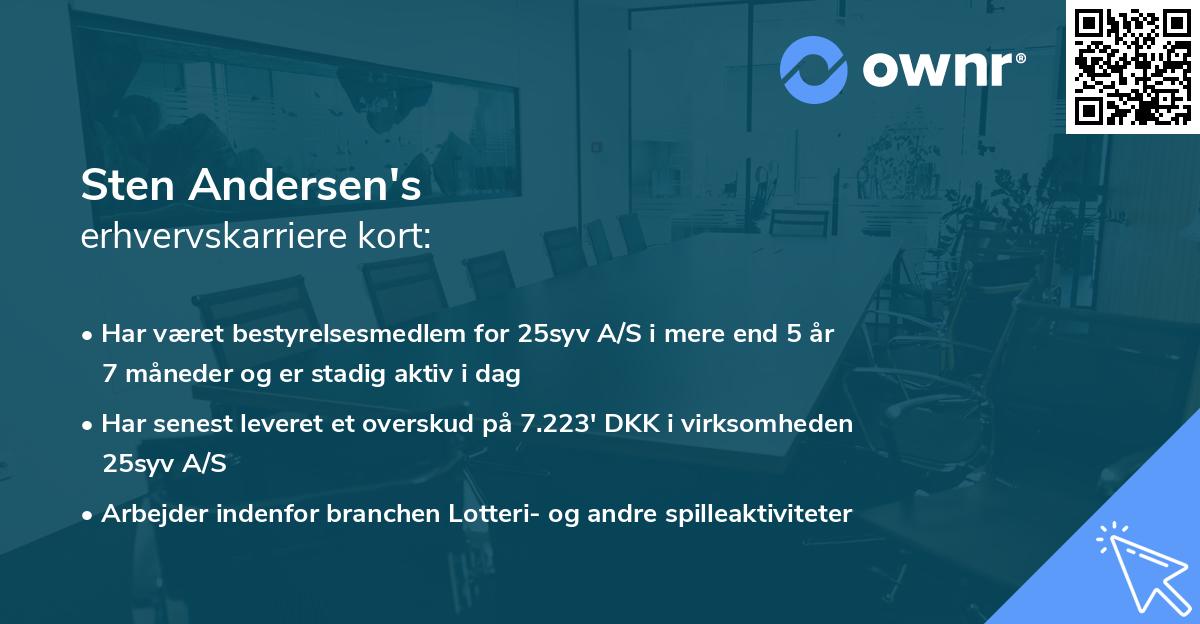 Sten Andersen's erhvervskarriere kort