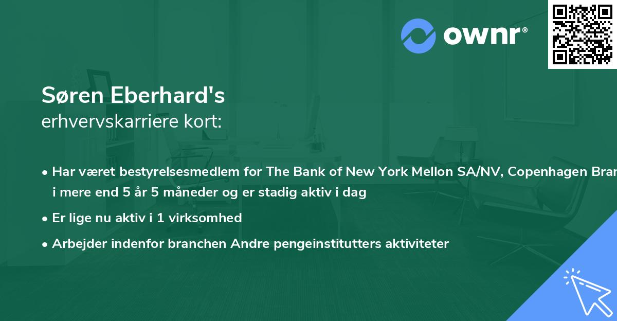 Søren Eberhard's erhvervskarriere kort