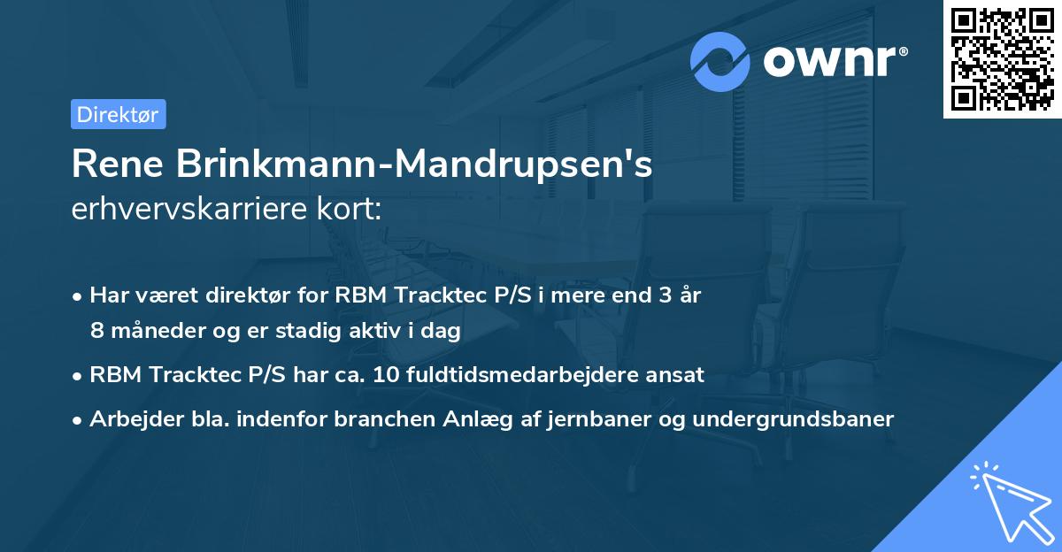 Rene Brinkmann-Mandrupsen's erhvervskarriere kort