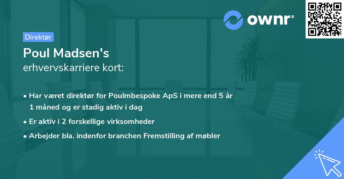 Poul Madsen's erhvervskarriere kort