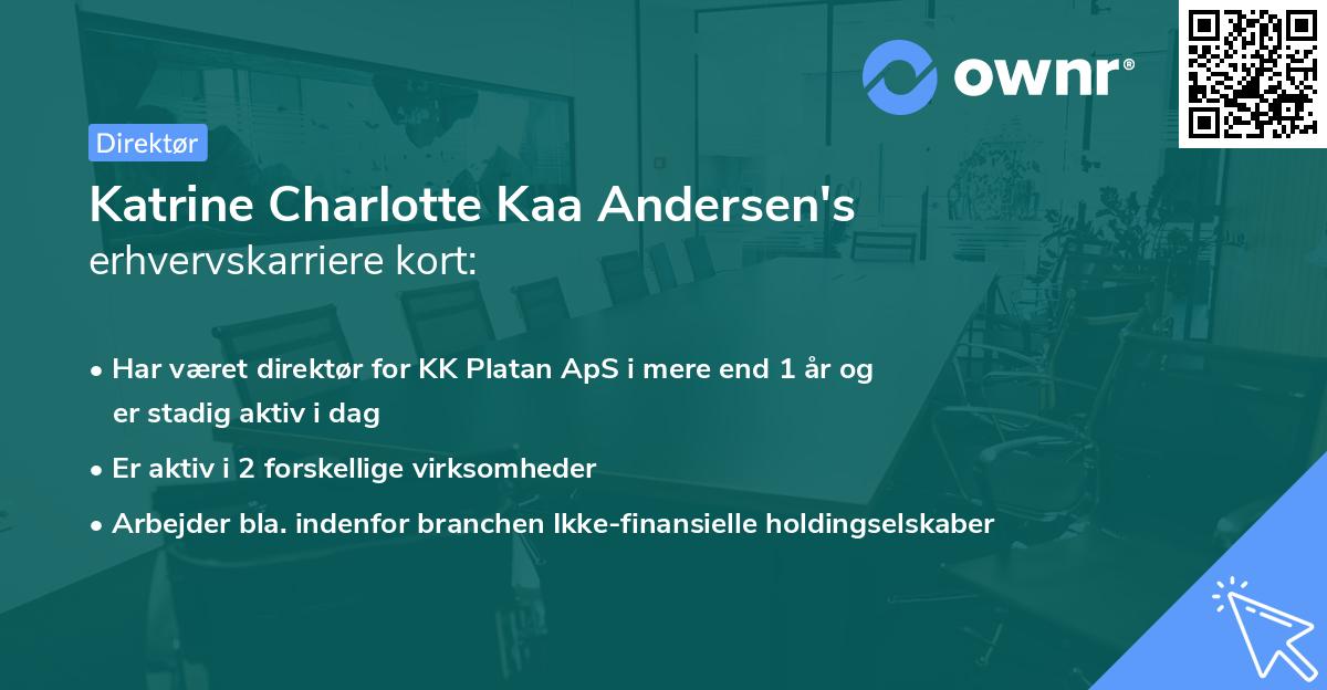 Katrine Charlotte Kaa Andersen's erhvervskarriere kort