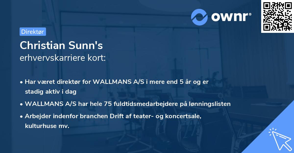 Christian Sunn's erhvervskarriere kort
