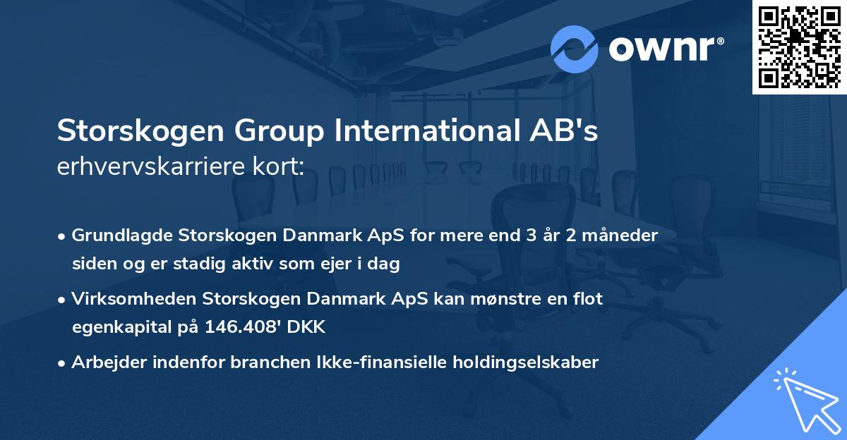 Storskogen Group International AB's erhvervskarriere kort