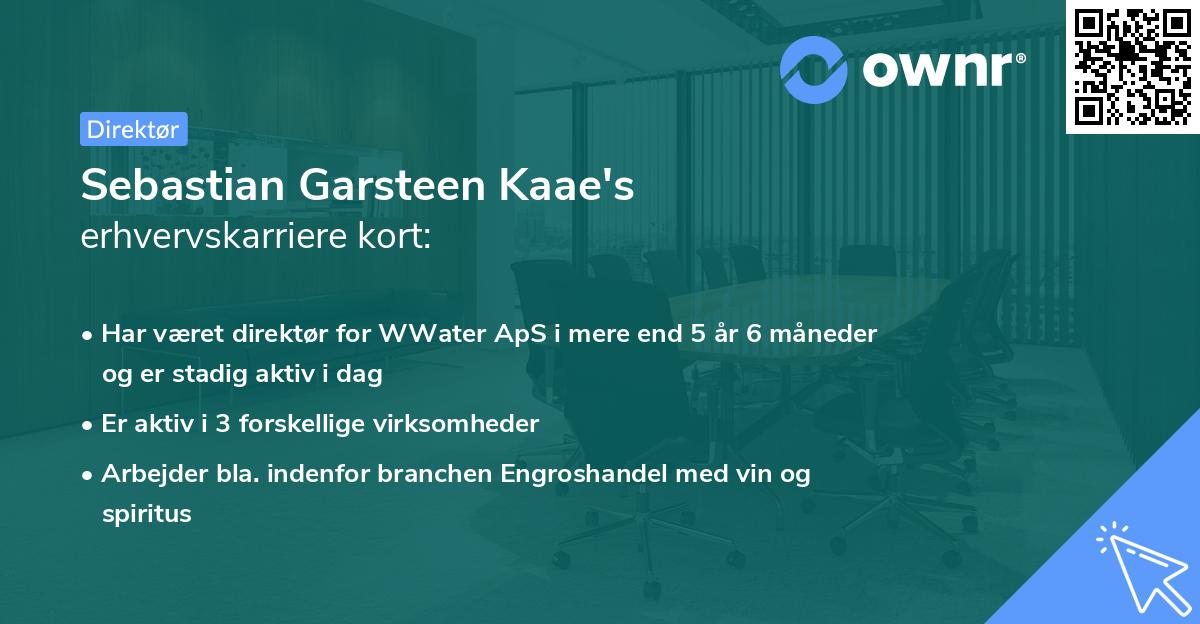 Sebastian Garsteen Kaae's erhvervskarriere kort