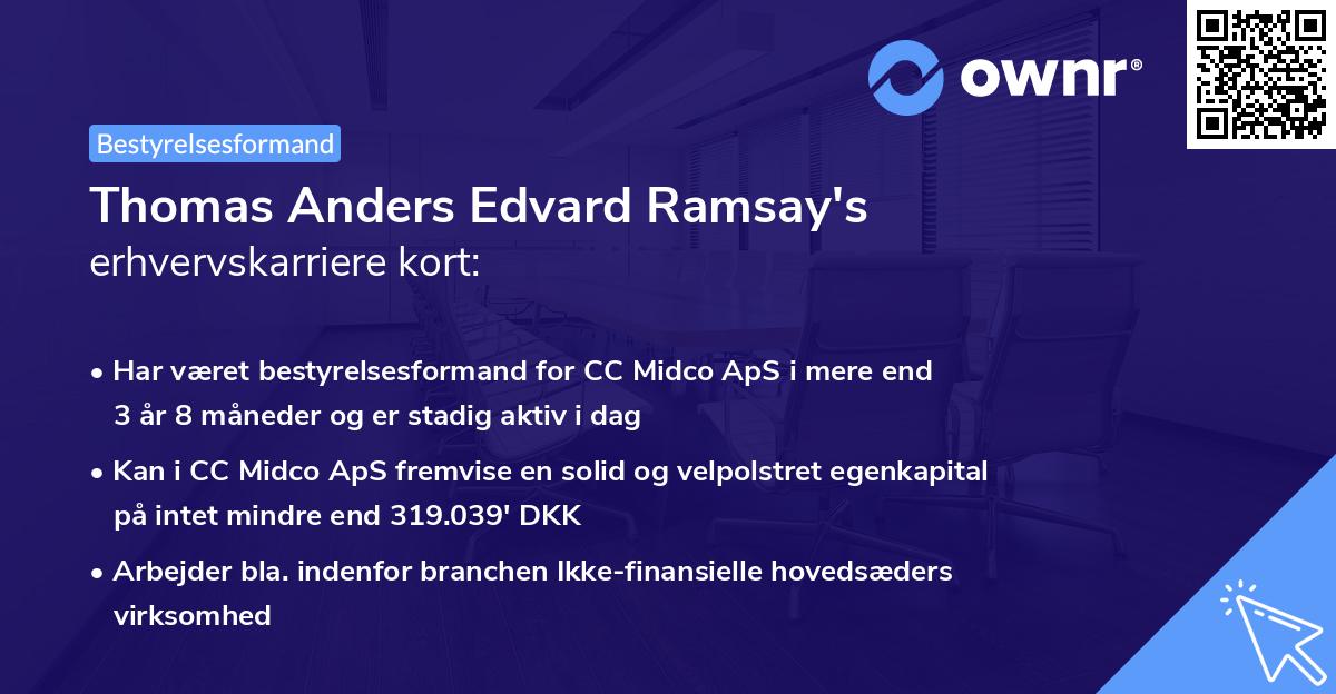 Thomas Anders Edvard Ramsay's erhvervskarriere kort