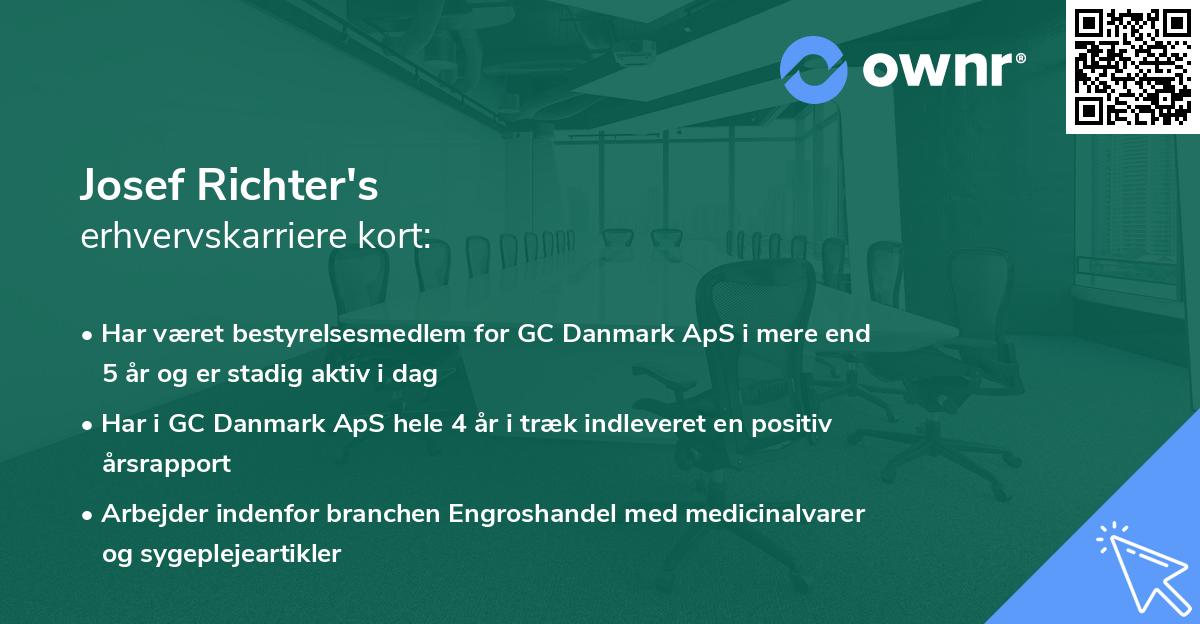 Josef Richter's erhvervskarriere kort