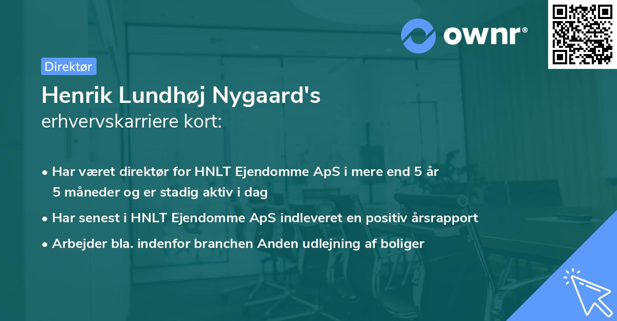 Henrik Lundhøj Nygaard's erhvervskarriere kort