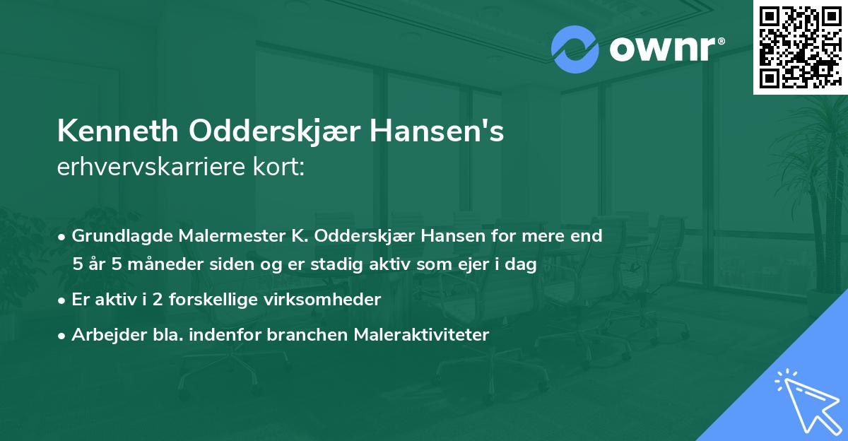Kenneth Odderskjær Hansen's erhvervskarriere kort