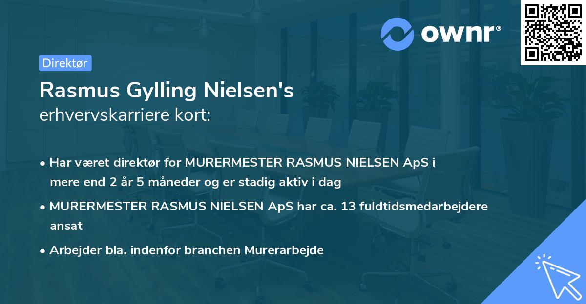 Rasmus Gylling Nielsen's erhvervskarriere kort