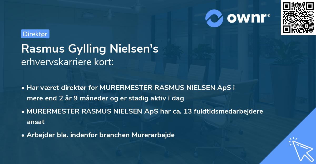 Rasmus Gylling Nielsen's erhvervskarriere kort