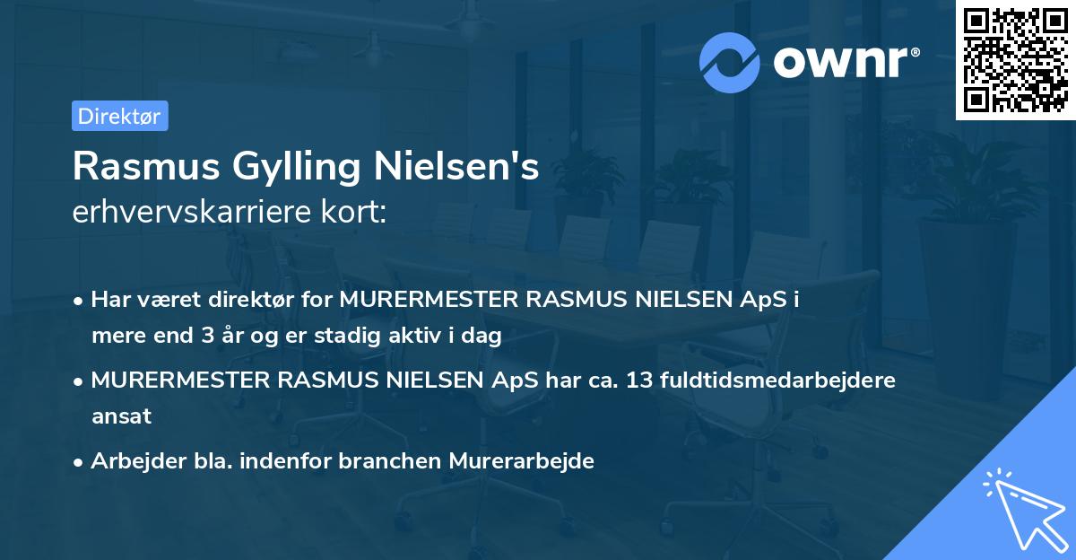 Rasmus Gylling Nielsen's erhvervskarriere kort
