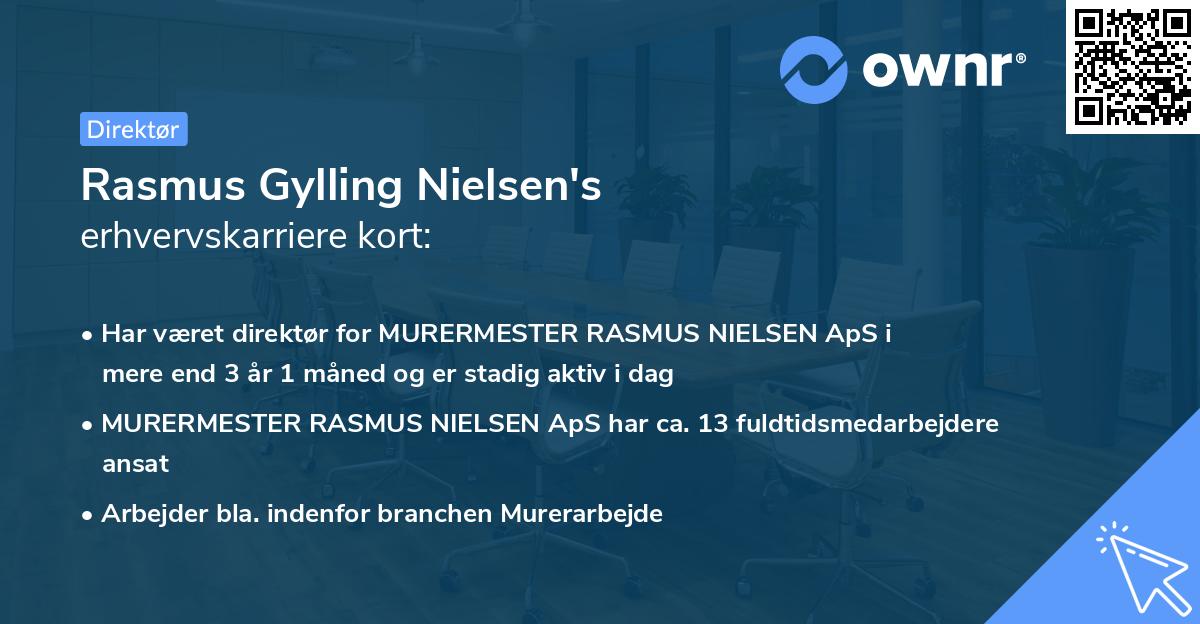 Rasmus Gylling Nielsen's erhvervskarriere kort