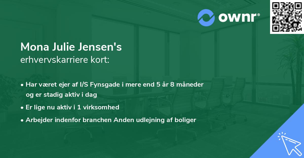 Mona Julie Jensen's erhvervskarriere kort