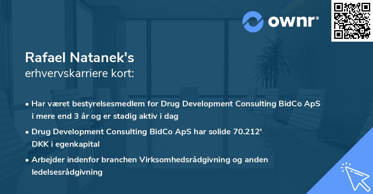 Rafael Natanek's erhvervskarriere kort