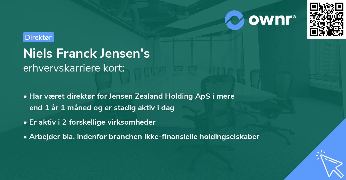 Niels Franck Jensen's erhvervskarriere kort