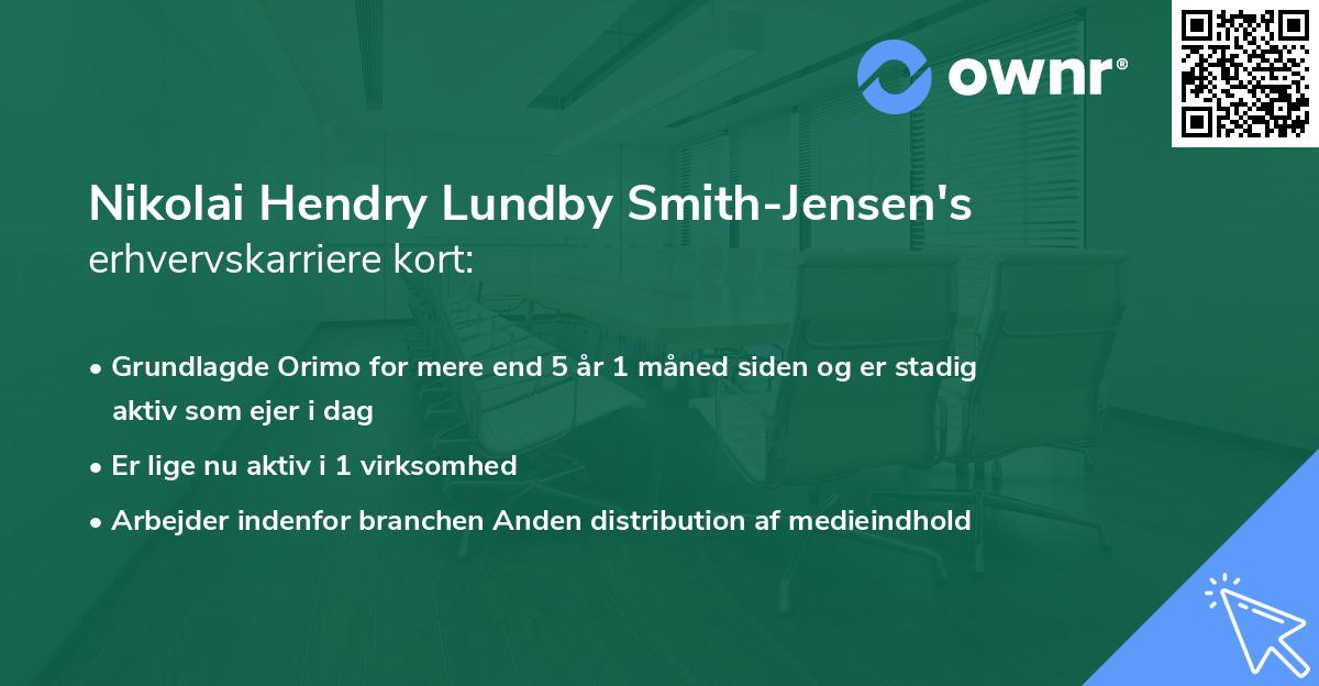 Nikolai Hendry Lundby Smith-Jensen's erhvervskarriere kort